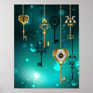 Poster Skeleton Keys on Green Background