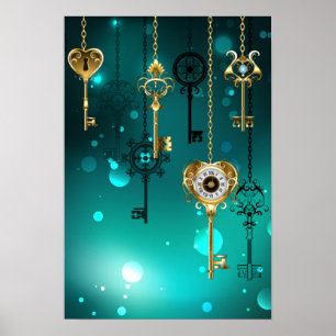 Poster Skeleton Keys on Green Background