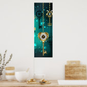 Poster Skeleton Keys on Green Background (Cuisine)