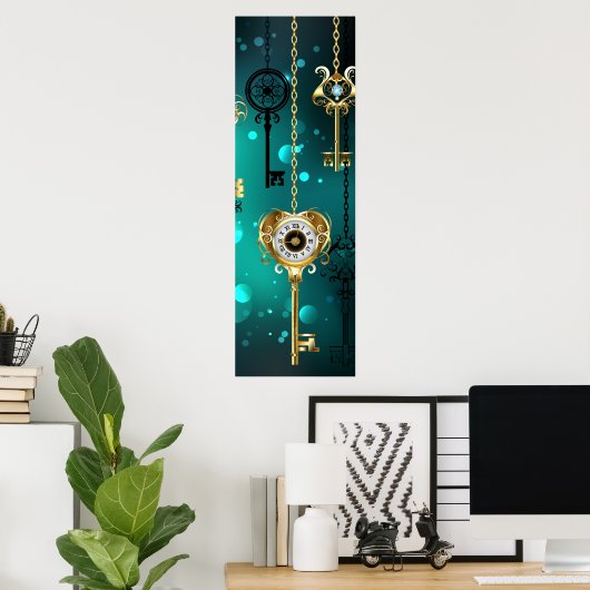 Poster Skeleton Keys on Green Background (Bureau à domicile)