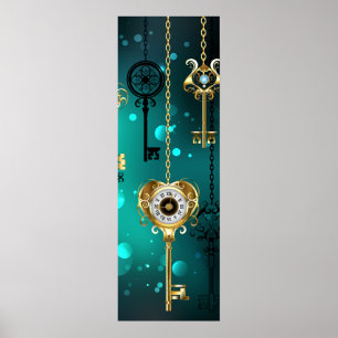 Poster Skeleton Keys on Green Background