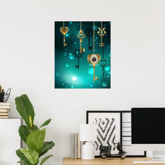 Poster Skeleton Keys on Green Background (Bureau à domicile)