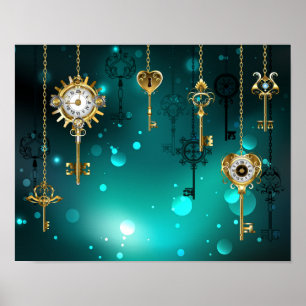 Poster Skeleton Keys on Green Background