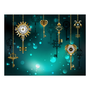 Poster Skeleton Keys on Green Background
