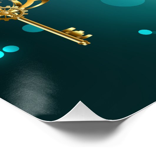 Poster Skeleton Keys on Green Background (Coin)