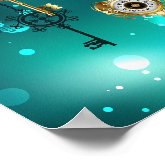 Poster Skeleton Keys on Green Background (Coin)