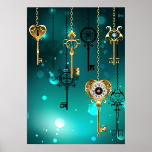 Poster Skeleton Keys on Green Background