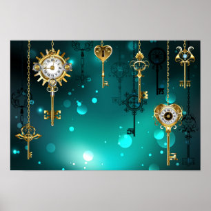 Poster Skeleton Keys on Green Background