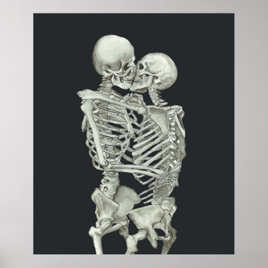 Poster Skeleton Kiss Immortel Amateurs Anatomie Love Vale (Devant)