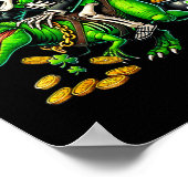Poster Skeleton Leperchaun Skeleton Riding Trex St Patron (Coin)