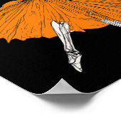 Poster Skeleton Llerina Danse Tutu Éffrayant Llet Danser  (Coin)