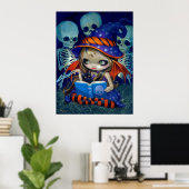 Poster Skeleton Magic ART IMPRIMER Halloween sorcière fée (Bureau à domicile)
