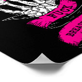 Poster Skeleton Main Pour Pink Funny Cancer Du Sein (Coin)