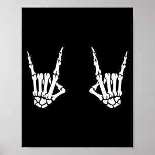 Poster Skeleton Mains Rocker Rock Sur Rock Star