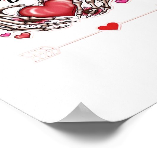 Poster Skeleton Mains Valentines Classic de la journée (Coin)