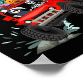 Poster Skeleton maman Vampire Zombie équitation Monster C (Coin)