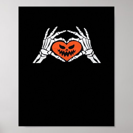 Poster Skeleton Met Un Coeur Halloween Éffrayant Classiqu (Devant)