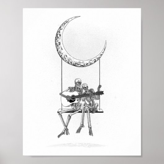 Poster Skeleton Moon Band Tee - shirts - Rock And Roll Co (Devant)