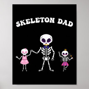 Poster Skeleton Papa Costume Halloween Drôle Crâne