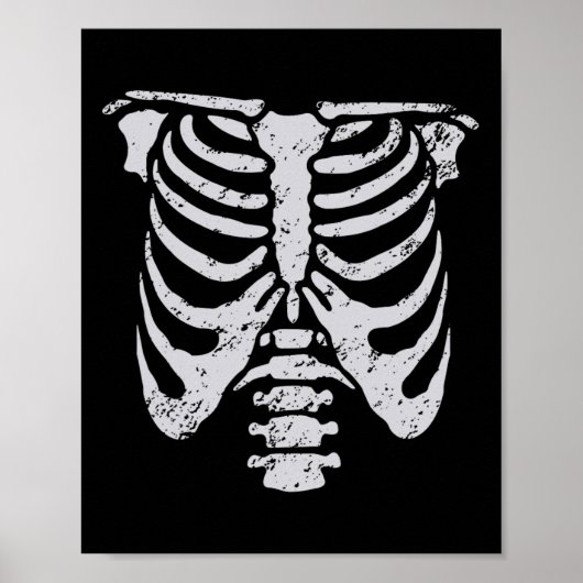 Poster Skeleton Rib Cage Fleur Easy Halloween Costume (Devant)