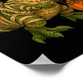 Poster Skeleton Riding Mummy Dinosaur T Rex Halloween Fun (Coin)