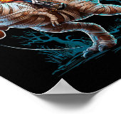 Poster Skeleton Riding Mummy Pumpkin T Rex Dinosaur Funny (Coin)