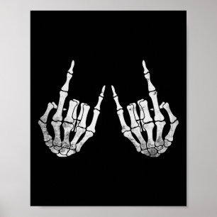 Poster Skeleton Rock Mains Lazy Costume Halloween Cool Bo