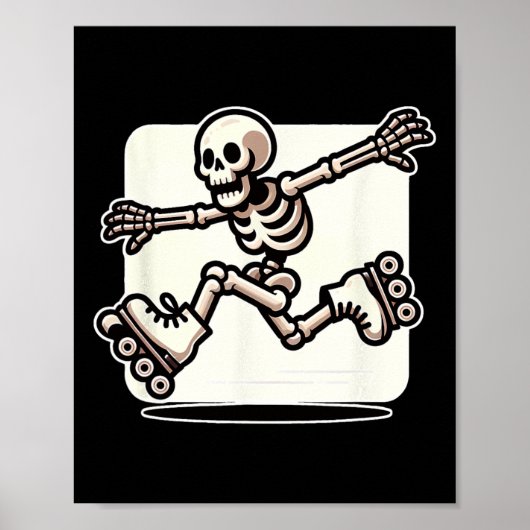 Poster Skeleton Roller Halloween Skater (Devant)