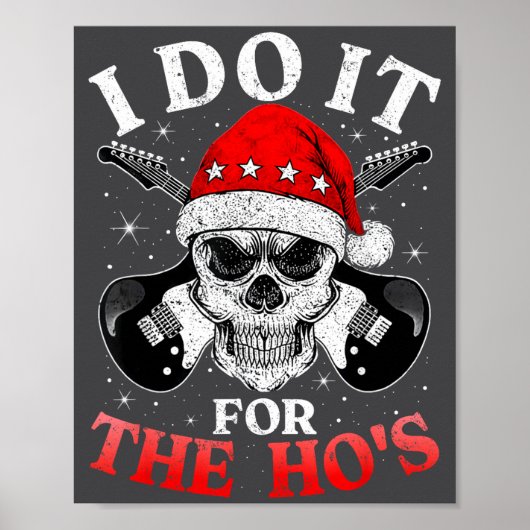 Poster Skeleton Santa Rocker Inappropriate Funny Guitar G (Devant)