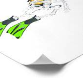 Poster Skeleton Scuba Plongée Halloween Citrouille Plonge (Coin)