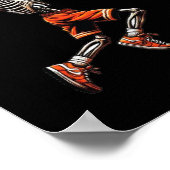 Poster Skeleton Sketll Player Dunking Hoop Halloween Vint (Coin)