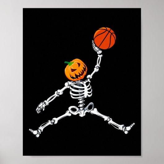 Poster Skeleton Sketset Halloween Citrouille Slam Dunk (Devant)