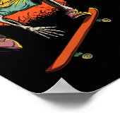 Poster Skeleton Skin Halloween Avec Skateboard (Coin)