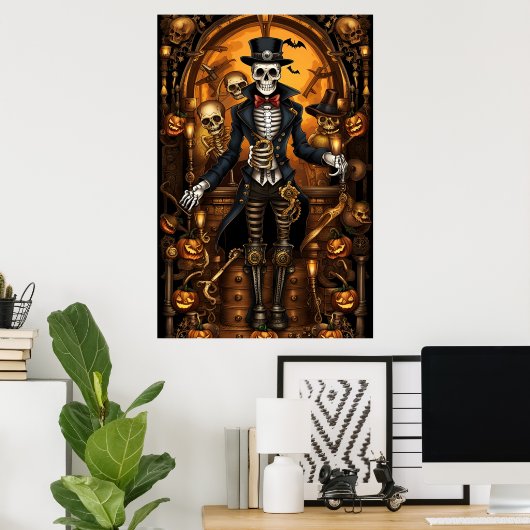 Poster Skeleton Steampunk 2 (Bureau à domicile)