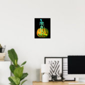 Poster Skeleton sur Jack-o'-lantern Citrouille (Bureau à domicile)