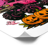 Poster Skeleton T Rex Dinosaur Monster Truck Citrouille B (Coin)