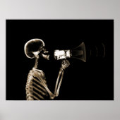 POSTER SKELETON X-RAY SUR MEGAPHONE - SEPIA (Devant)