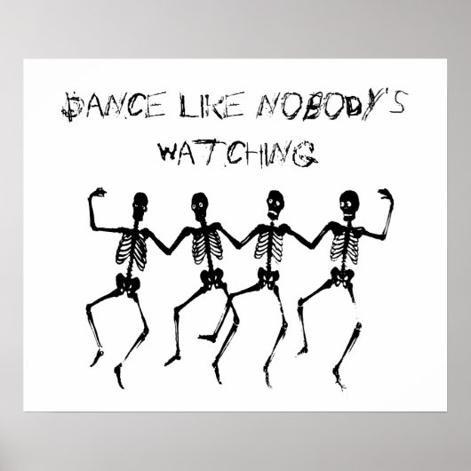 Poster Skeletons Danse comme personne ne regarde Hallowee (Devant)