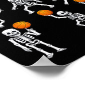 Poster Skeletons de basketball d'Halloween Dunking Dribbl (Coin)