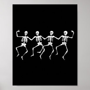 Poster Skeletons de danse - Éffrayant Funny Halloween Par
