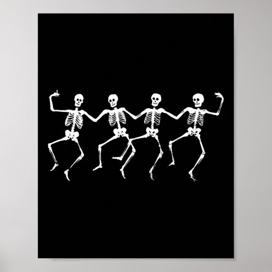 Poster Skeletons de danse - Éffrayant Funny Halloween Par (Devant)