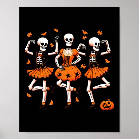 Poster Skeletons de danse irlandaise Danse Éffrayante Hal (Devant)