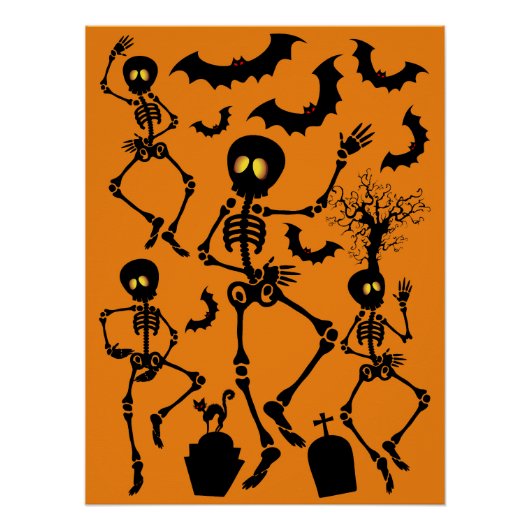 Poster Skeletons d'Halloween Macabre Dance (Devant)