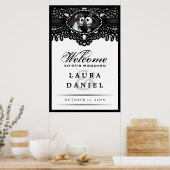 Poster Skeletons Elegant noir & blanc Bienvenue au Mariag (Cuisine)