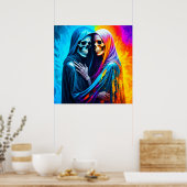 Poster Skeletons enveloppés dans un arc-en-ciel (Cuisine)