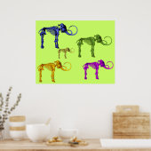 Poster Skeletons mammouths multicolores (Cuisine)