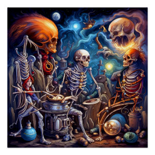 Poster Skeletons surréalistes II