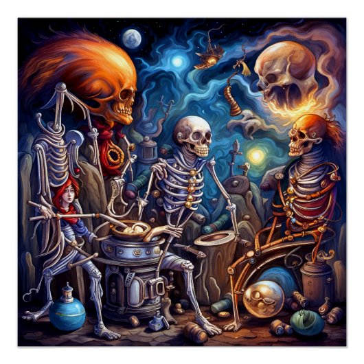 Poster Skeletons surréalistes II (Devant)