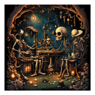 Poster Skeletons surréalistes III