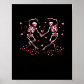 Poster Skeletons tenant les mains Coeur Valentines concep (Devant)